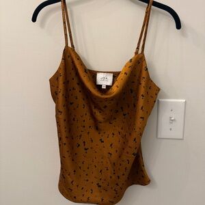 Satin Animal Print cowl neck tank